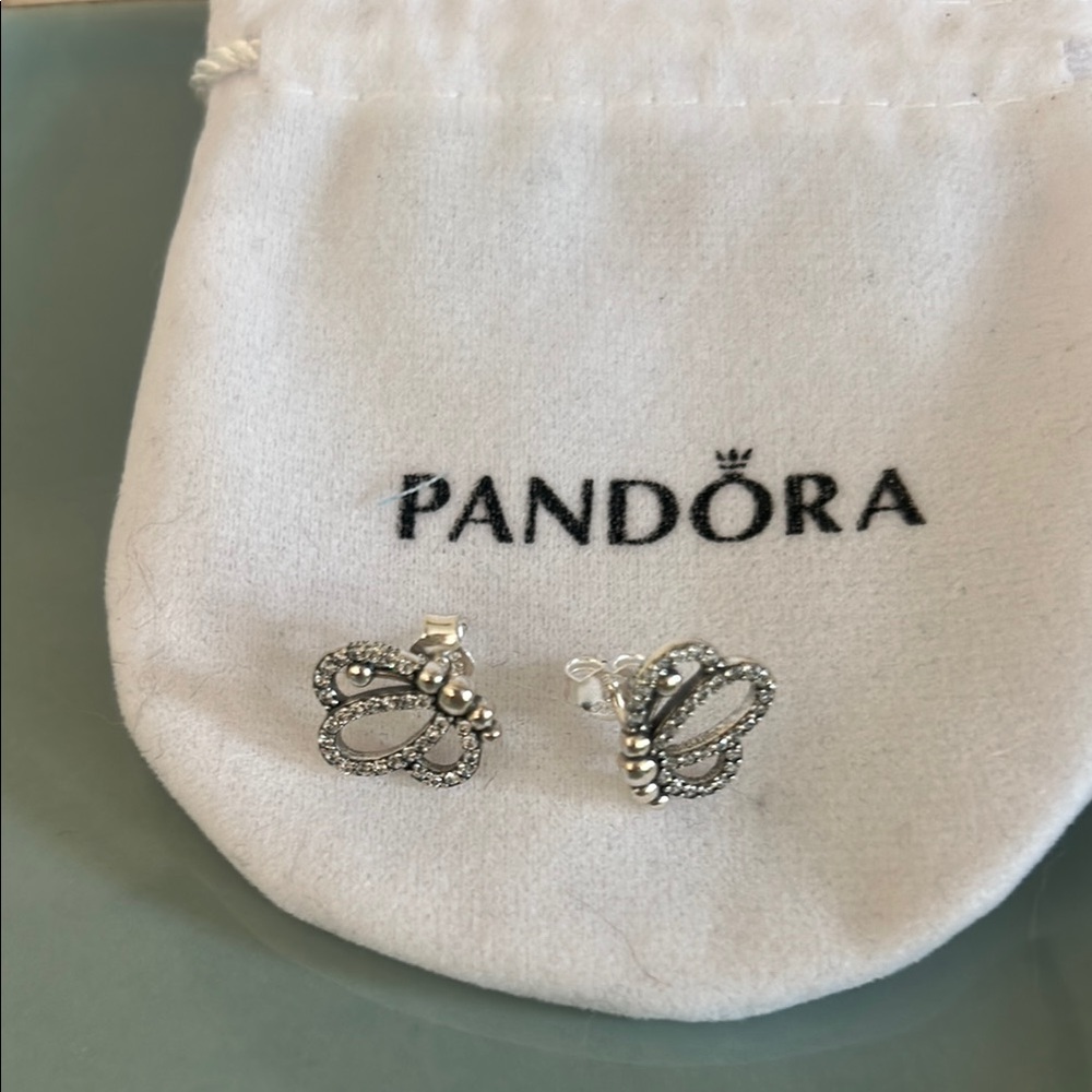 Pandora Sparkling‎ Butterfly Studs 925 sterling silver